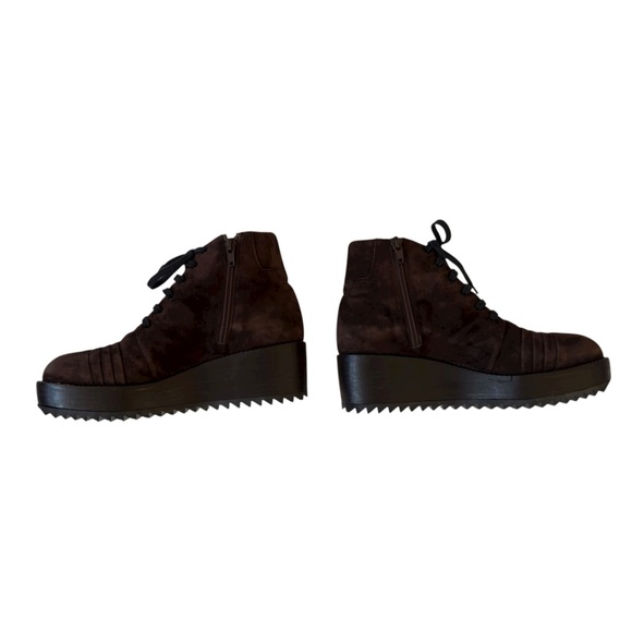 Ritch Erani NYFC Brown Suede Lace-Up Platform Ankle Boots Size 36 - Picture 9 of 10